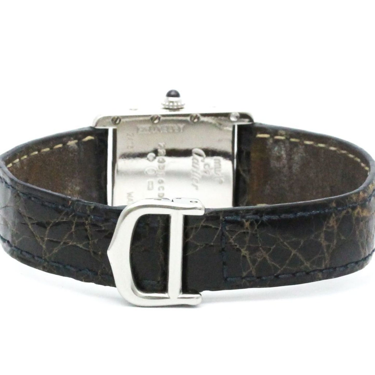 Cartier Must Tank Stainless Steel Leather Quartz