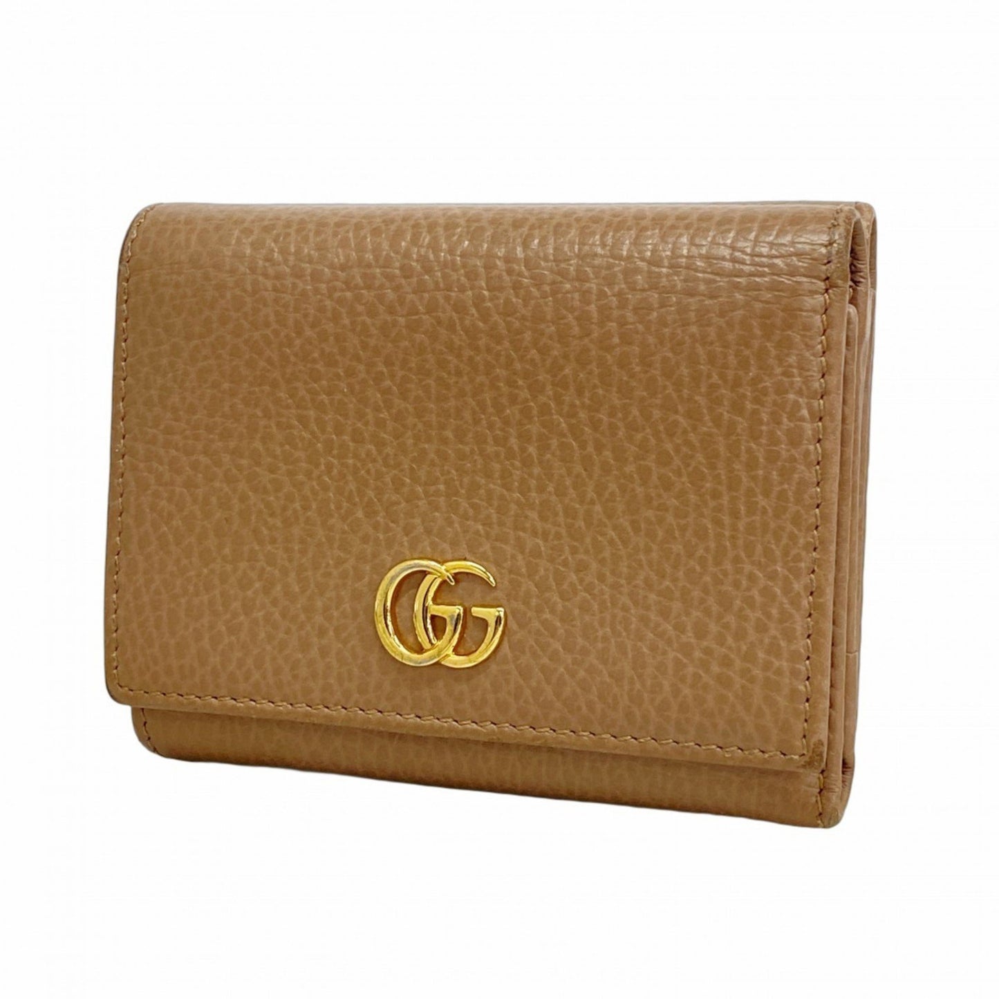 Gucci Gg Marmont Tri-Fold Wallet 474746 Leather Brown