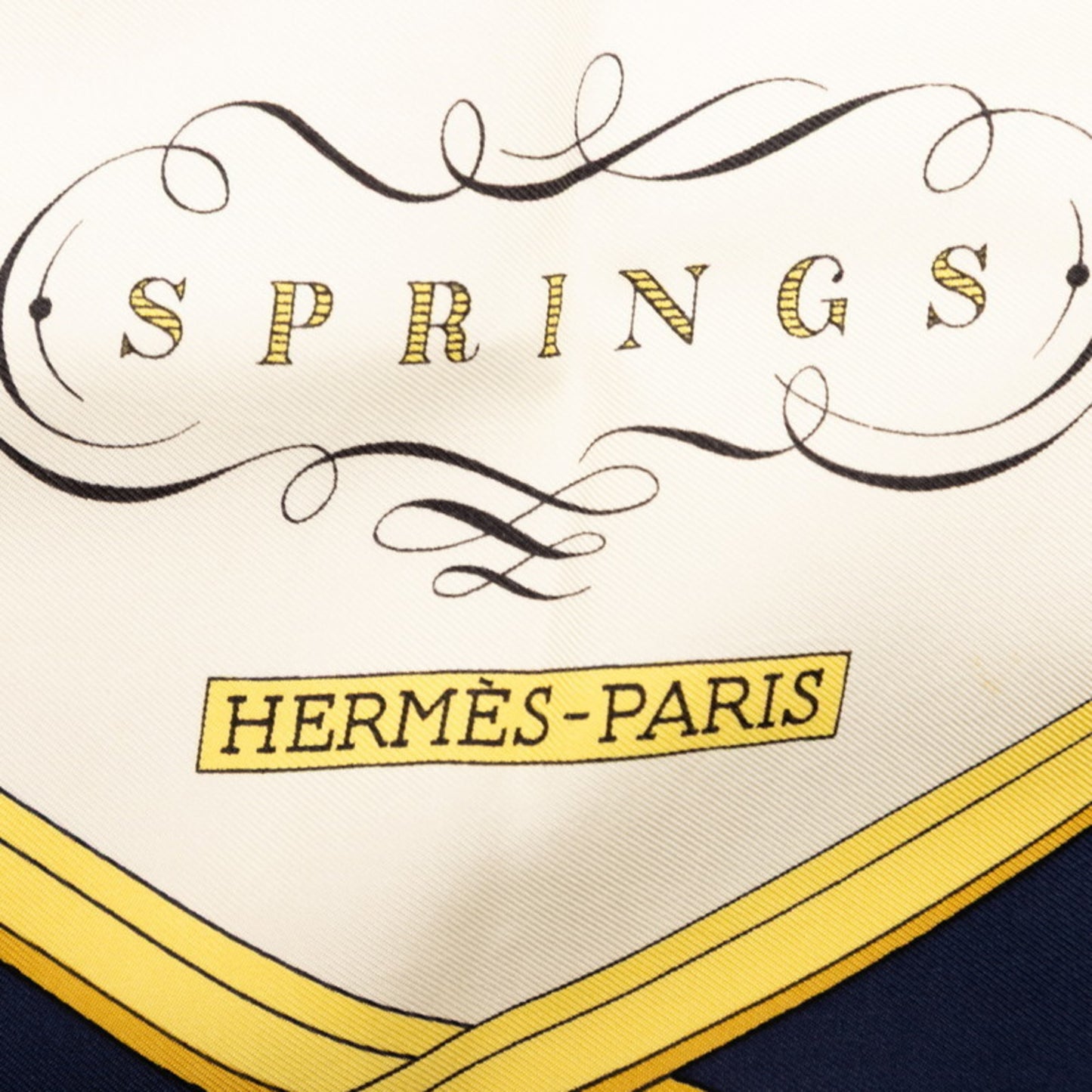 Hermes Herms Carr 90 Springs Scarf/Muffler In Beige