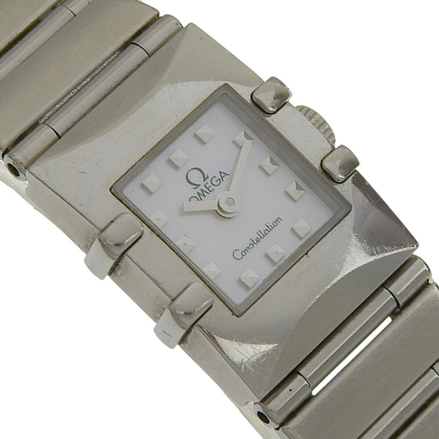 Omega Constellation Carree Watch 1531.71 Stainless Steel 1998 Quartz Analog Display White Shell Dial