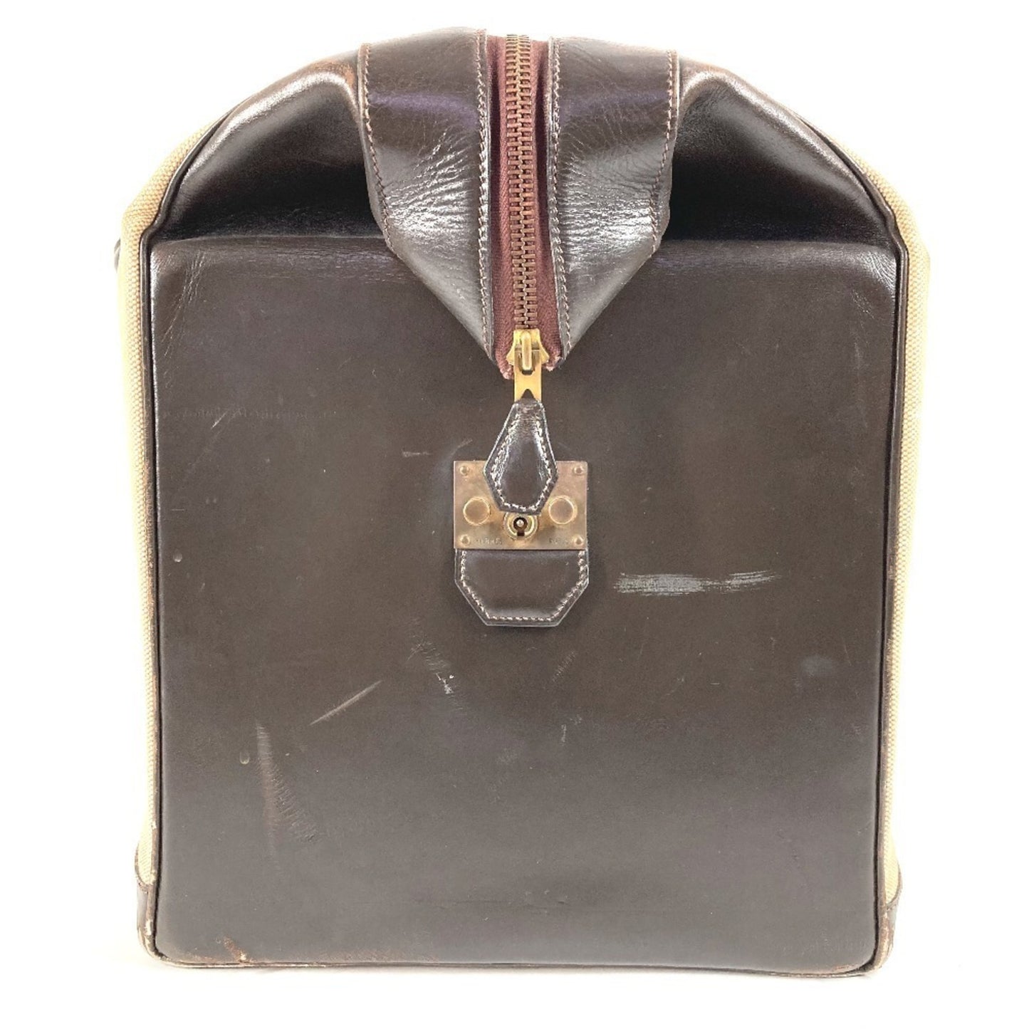 Hermes Travel Bag Boston Leather/Canvas