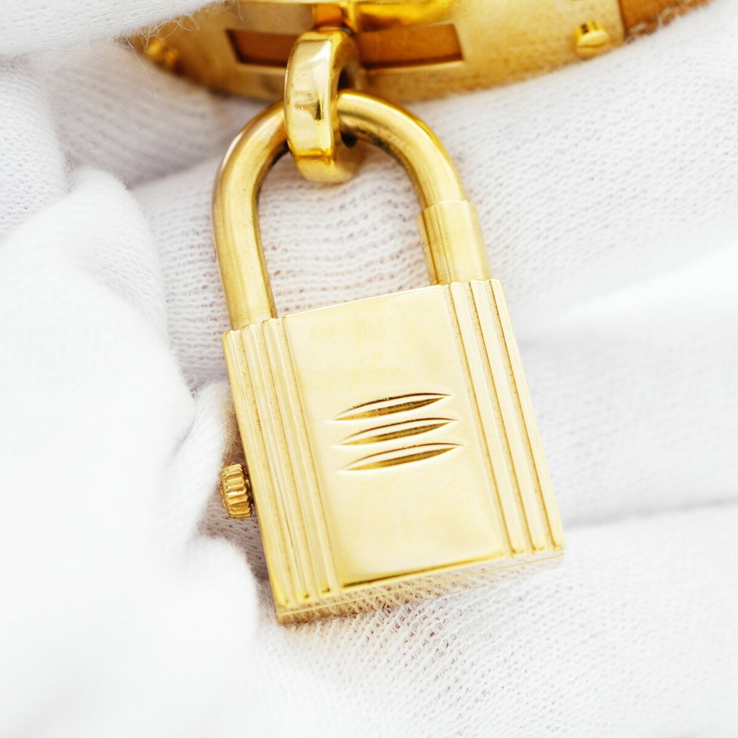 Herms Kelly Watch Ke1201470 Gold Dial