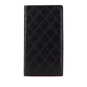 Chanel Bicolore Billfold Long Wallet In Black Lambskin