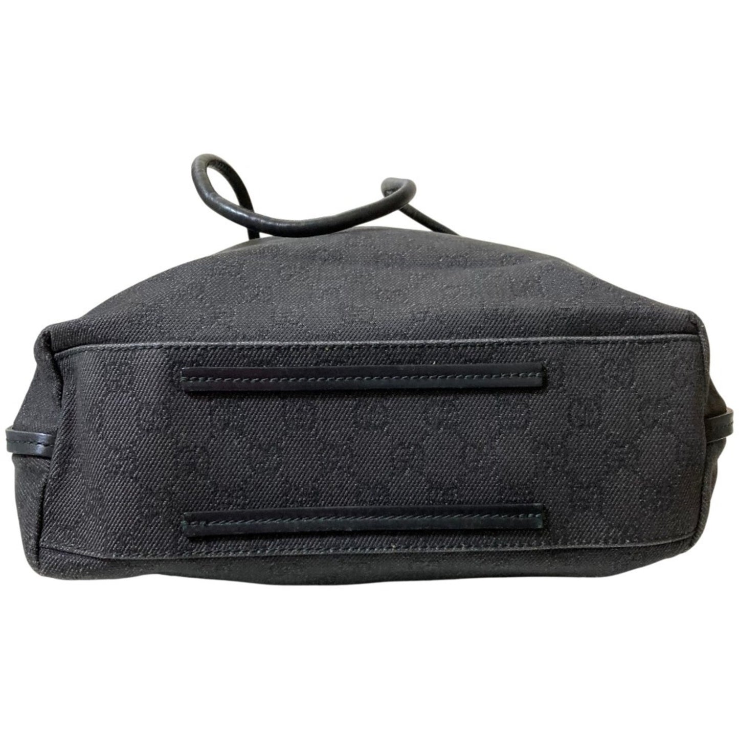 Gucci Gg Denim Canvas Tote Bag With Leather Handles