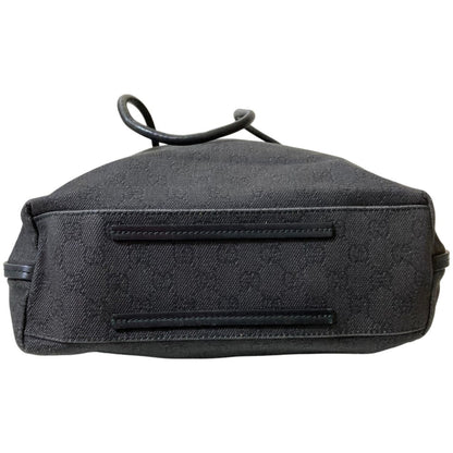 Gucci Gg Denim Canvas Tote Bag With Leather Handles