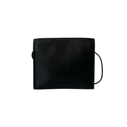 Yves Saint Laurent Ysl Logo Hardware Leather Shoulder Bag Pochette Black 37210
