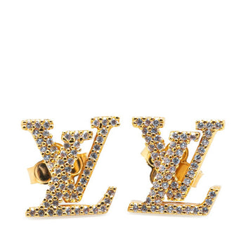 Louis Vuitton Lv Iconic Strass Earrings M00609 Gold Plated Rhinestones