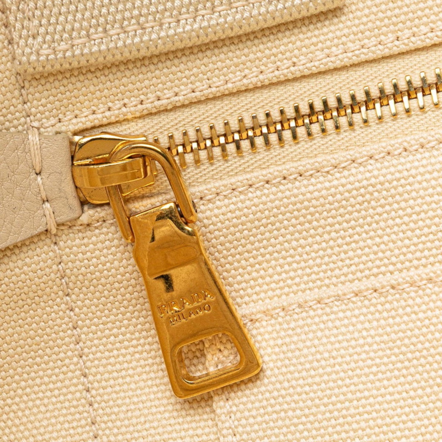 Prada Canapa M Handbag Tote Bag Bn1877 Ivory White Canvas