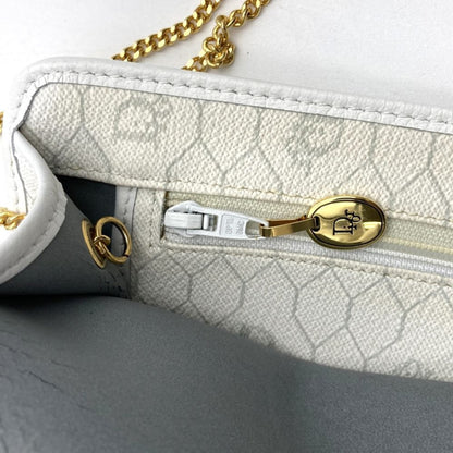 Christian Dior Dior Christian Honeycomb Shoulder Bag White Leather