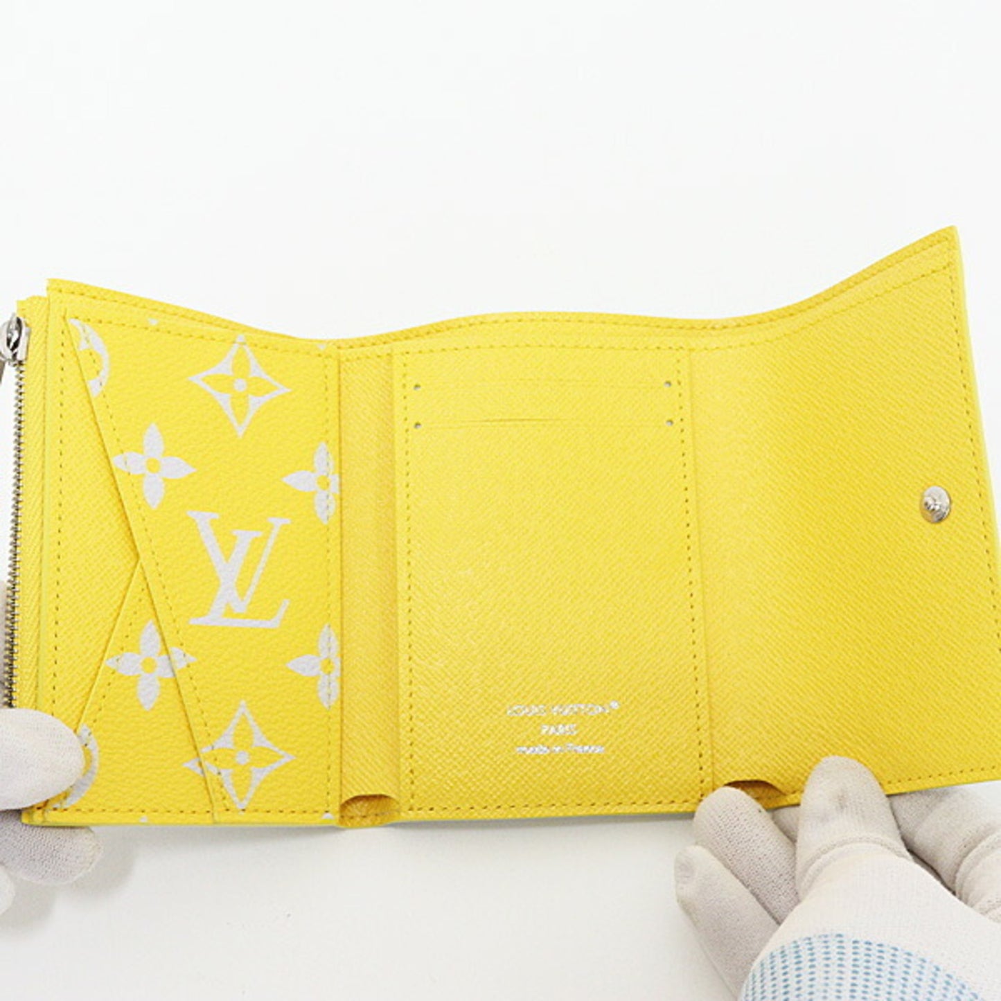 Louis Vuitton Victor Wallet Monogram Glow Canvas Gray/Yellow M14764 Compact Unused