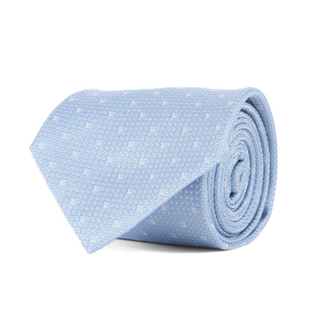 Louis Vuitton Louis Vuitton Micro Lv Monogram Silk Cravate Tie M77071 Light Blue