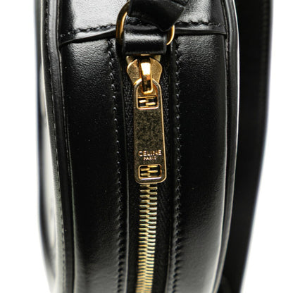 Celine Triomphe Shoulder Bag In Black Leather