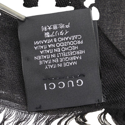 Gucci Gg Print Scarf In Black Wool