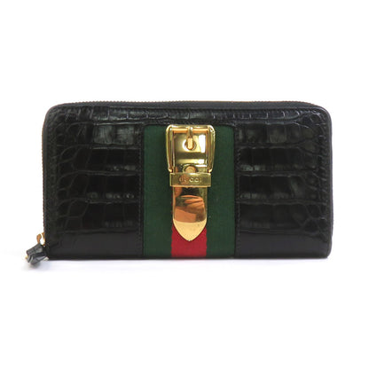 Gucci Men'S Round Long Wallet In Embossed Leather