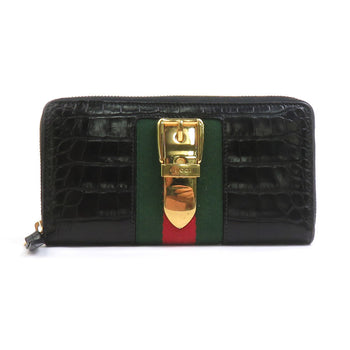 Gucci Men'S Round Long Wallet In Embossed Leather