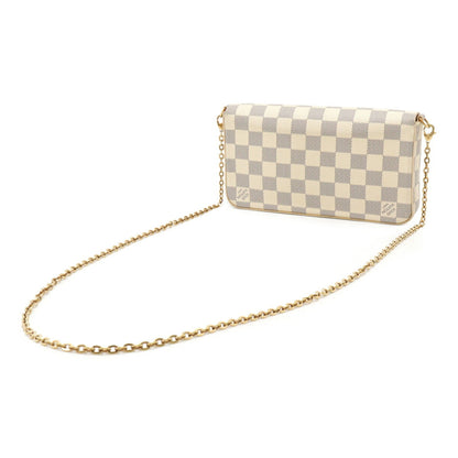 Louis Vuitton Damier Azur Pochette Felicie Shoulder Bag Chain Clutch N63106