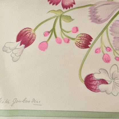 Hermes Scarf Muffler Hermes Carre 90 Silk Twill Oeilletssauvagesetautrescaryophyllees Wild