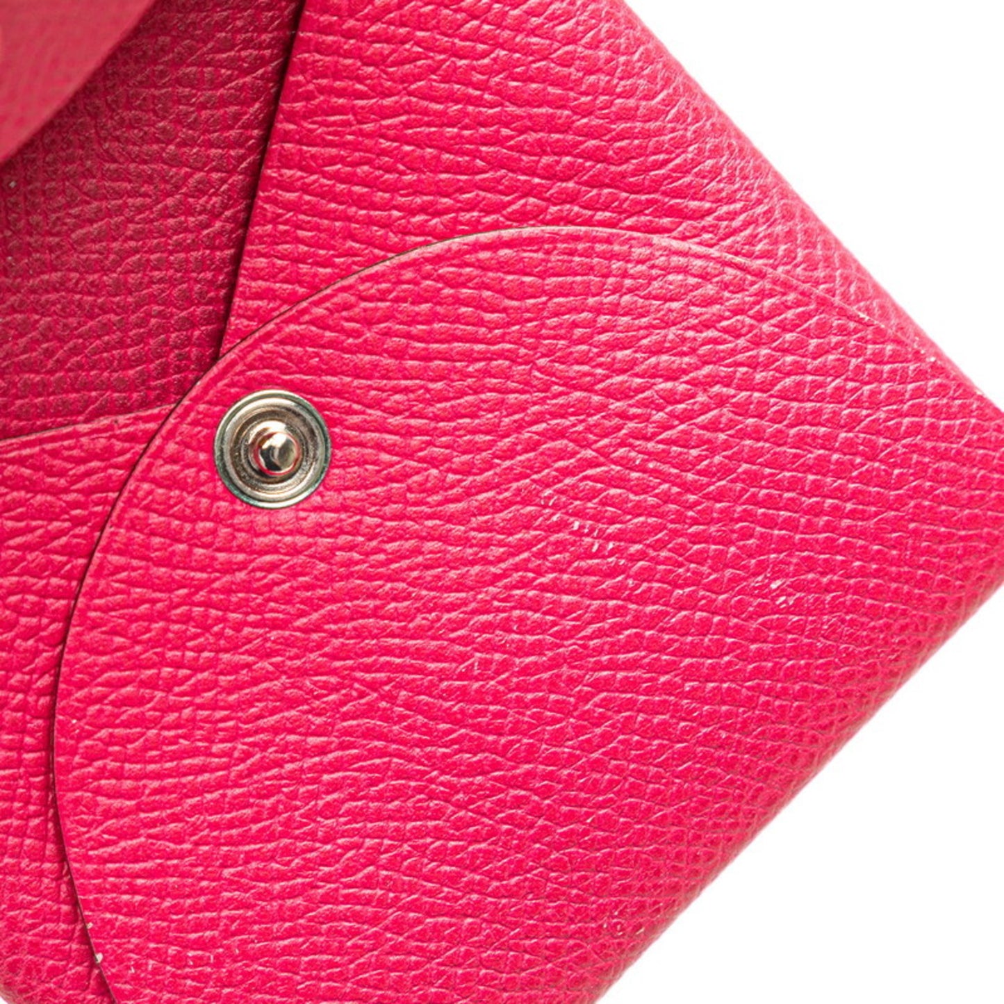 Herms Bastia Wallet/Coin Purse Pink Epsom Leather
