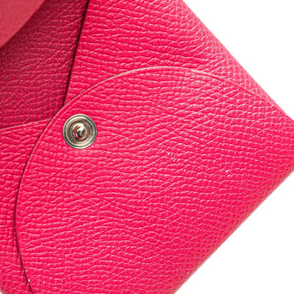 Herms Bastia Wallet/Coin Purse Pink Epsom Leather