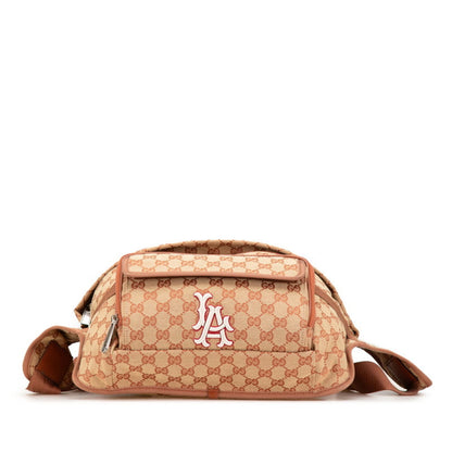 Gucci Gg Canvas La Angels Waist Bag Backpack 536842 Brown Leather