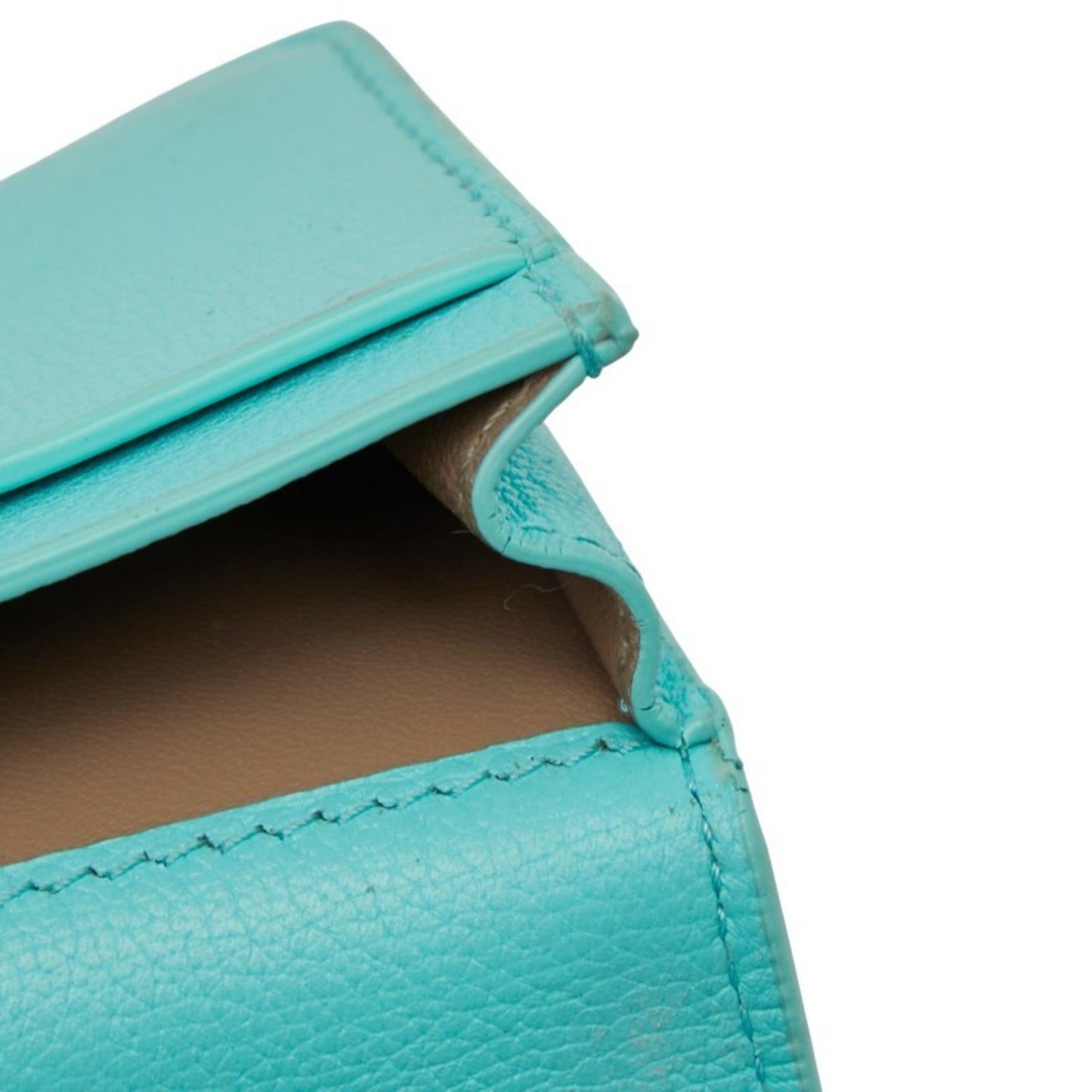 Tiffany & Co. T Deco Business Card Case/Card Case/Pass Case In Blue Leather