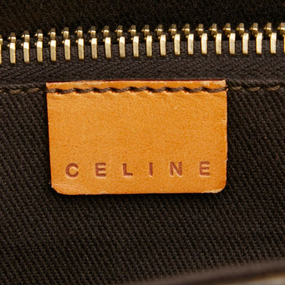 Celine Macadam Tote Bag Shoulder Brown Leather