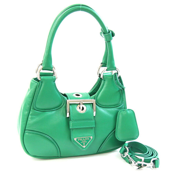 Prada Re-Edition 2002 Moon Padded Handbag 1Ba381 Green Nappa Leather Shoulder Bag