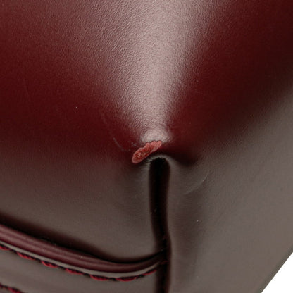 Balenciaga Logo Shoulder Bag 639497 Wine Red White Canvas Leather