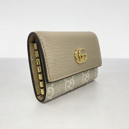Gucci Gg Marmont Key Case 456118 Leather Beige