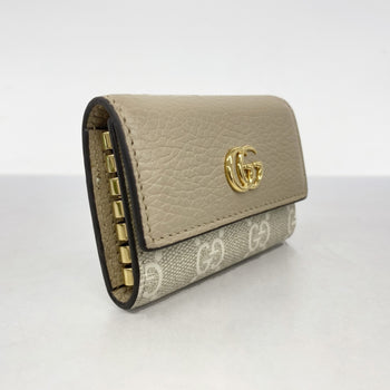 Gucci Gg Marmont Key Case 456118 Leather Beige