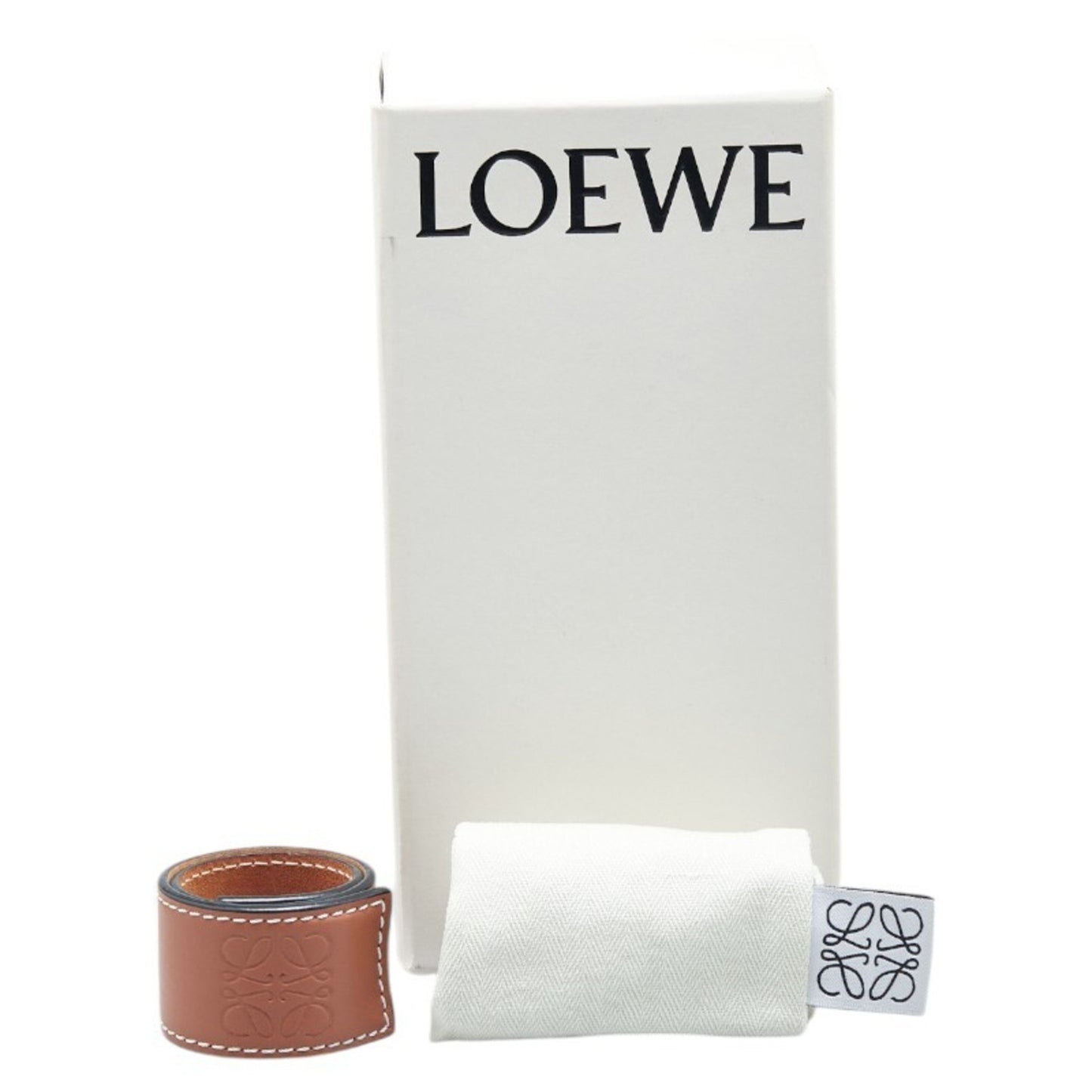 Loewe Anagram Slap Small Bracelet Brown Leather