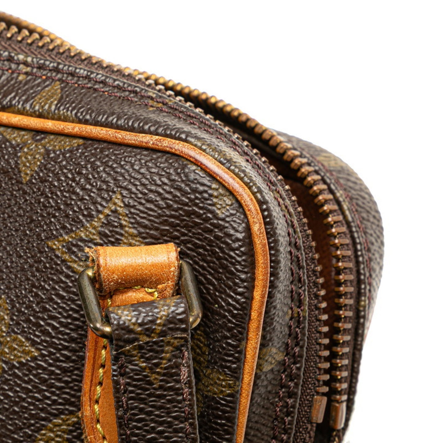 Louis Vuitton Monogram Pochette Marly Bandouliere Crossbody Shoulder Bag M51828 Brown Leather