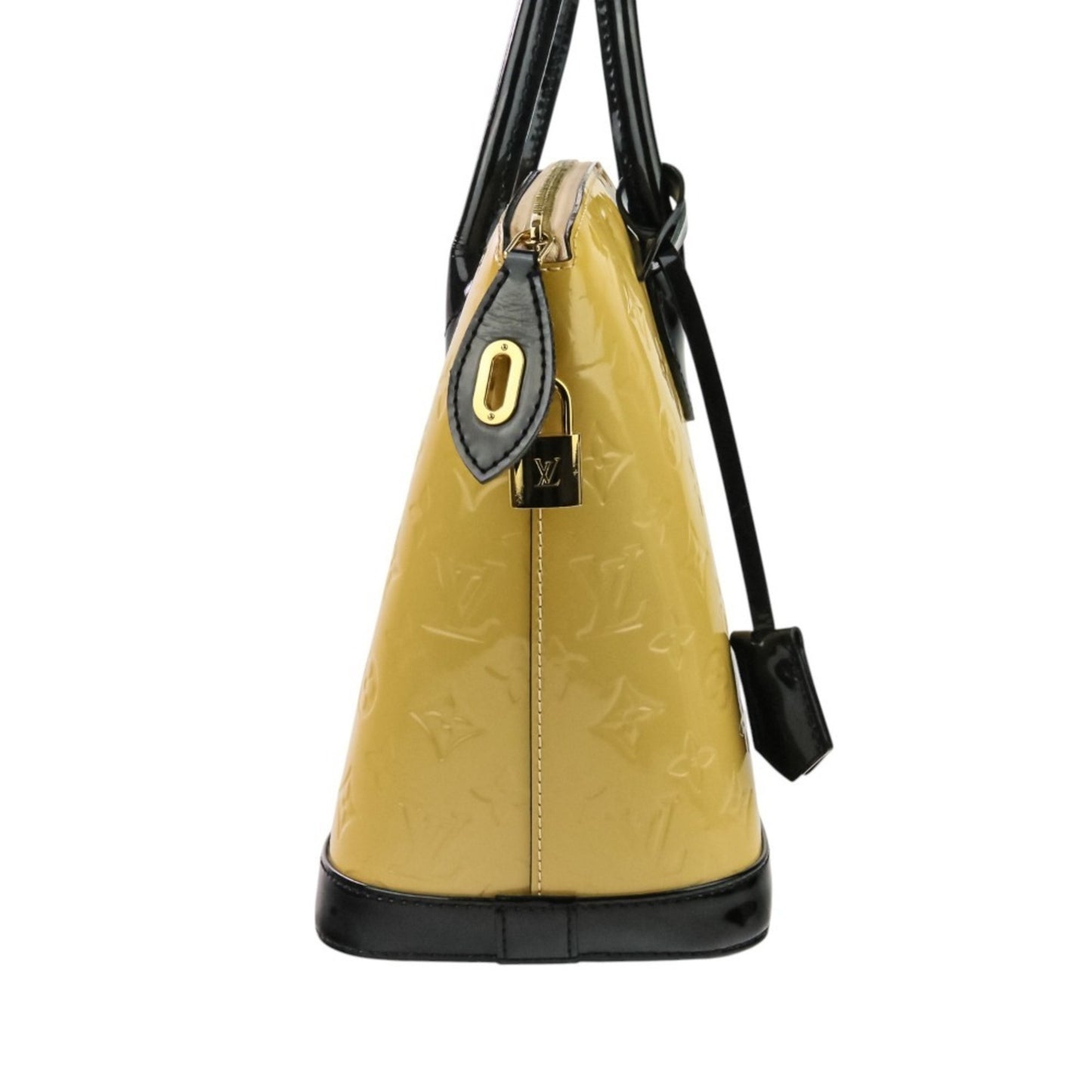 Louis Vuitton Monogram Vernis Lockit Pm Handbag M90251 Beige Black