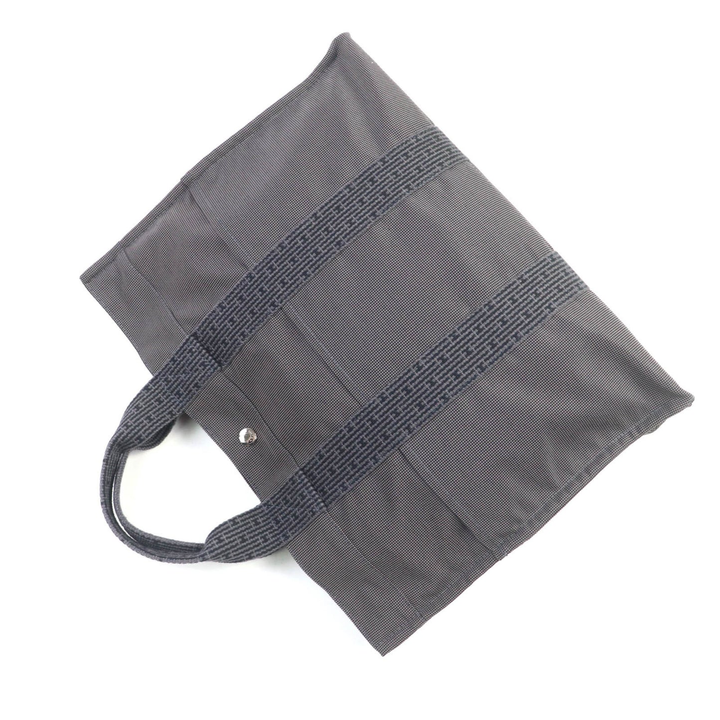 Hermes Air Line Mm Silver Hardware Serie Button Canvas Tote Bag Gray Made In France