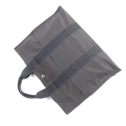 Hermes Air Line Mm Silver Hardware Serie Button Canvas Tote Bag Gray Made In France