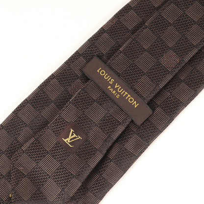 Louis Vuitton Damier Silk Cravate Brown Tie For Men