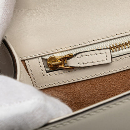 Gucci Sylvie Embroidered Handbag/Shoulder Bag 2Way 421882 White Leather