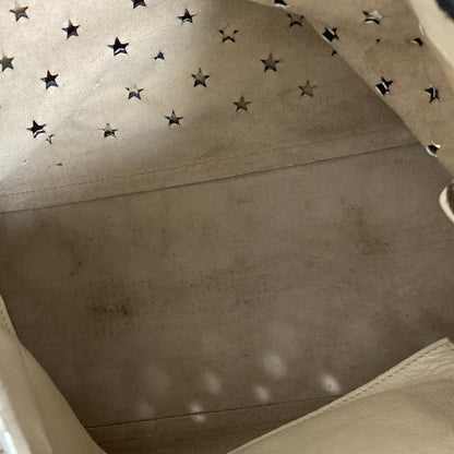 Jimmy Choo Sasha Star Punching Leather Tote Bag In Black