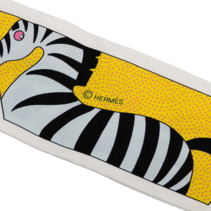 Hermes Herms Twilly Factory Suite Scarf/Muffler In White