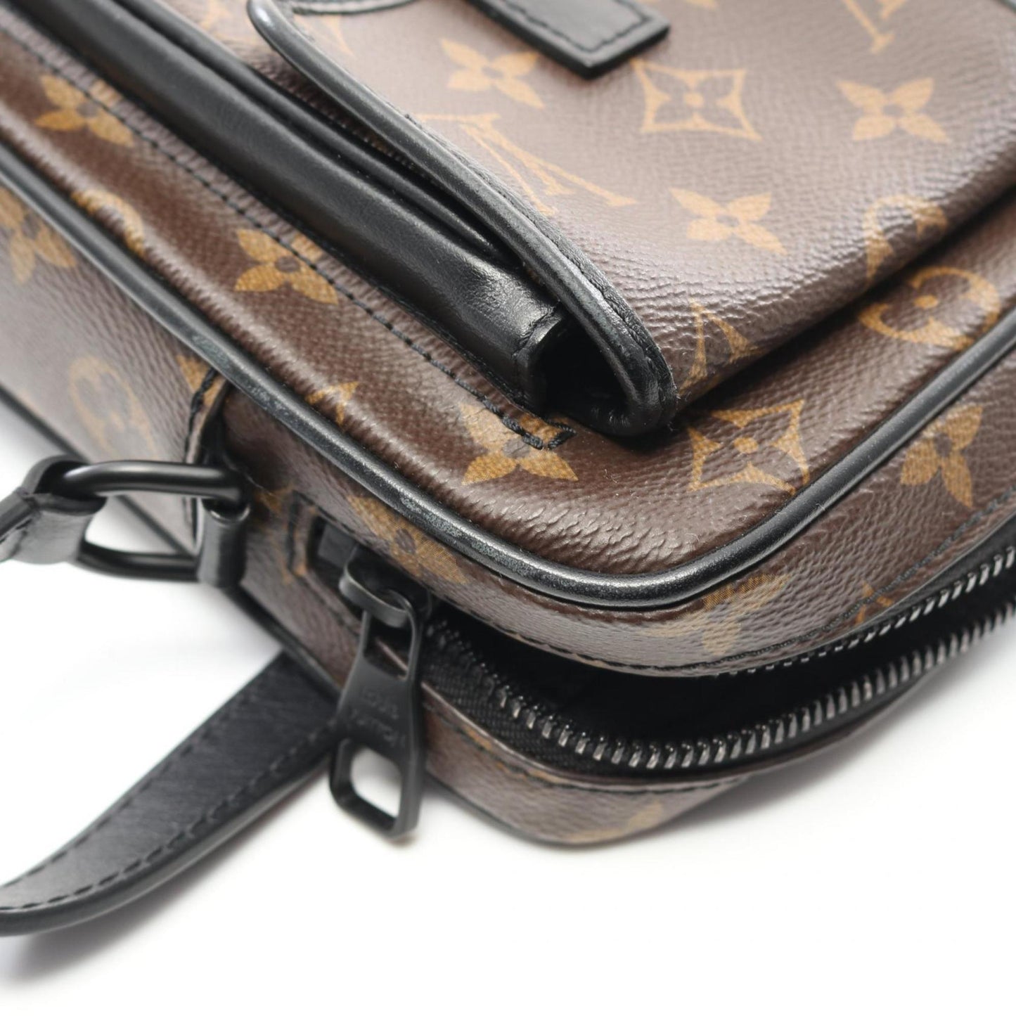 Louis Vuitton Christopher Wearable Wallet Monogram Macassar Shoulder Bag Coated Canvas Leather