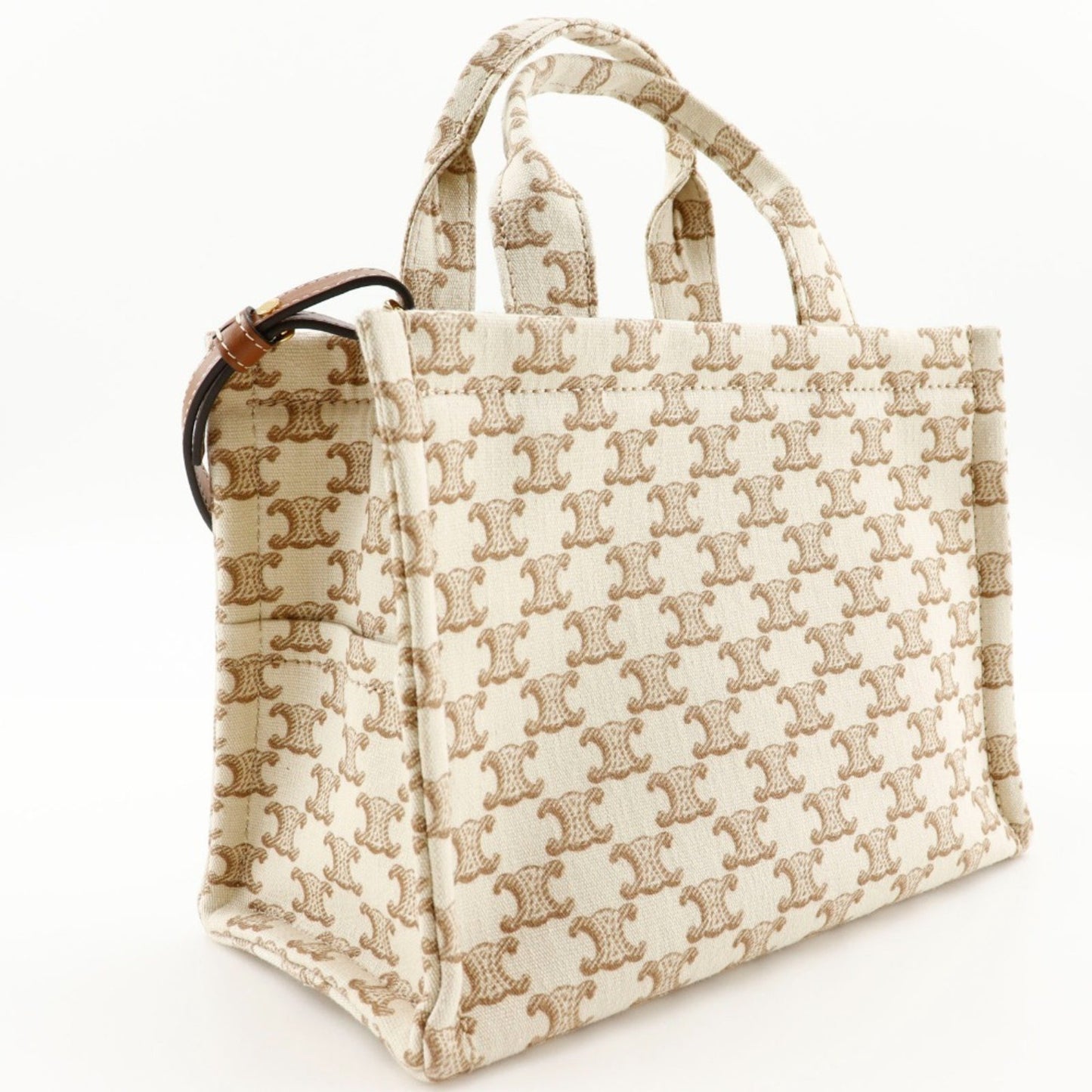 Celine Triomphe Small Hippo Thais Handbag Shoulder 19916 2Ez6 01Bc Canvas Beige 2Way A5