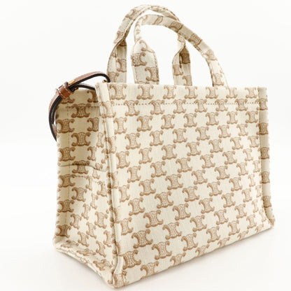 Celine Triomphe Small Hippo Thais Handbag Shoulder 19916 2Ez6 01Bc Canvas Beige 2Way A5