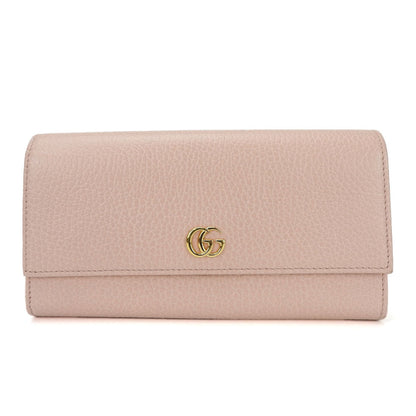 Gucci Bi-Fold Long Wallet 456116 Gg Marmont Leather Pink Accessory