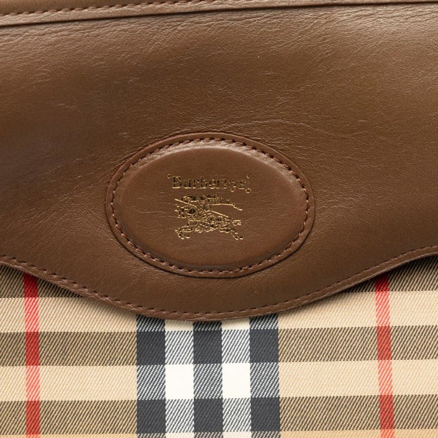 Burberry Nova Check Shadow Horse Clutch Bag In Beige