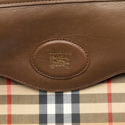 Burberry Nova Check Shadow Horse Clutch Bag In Beige