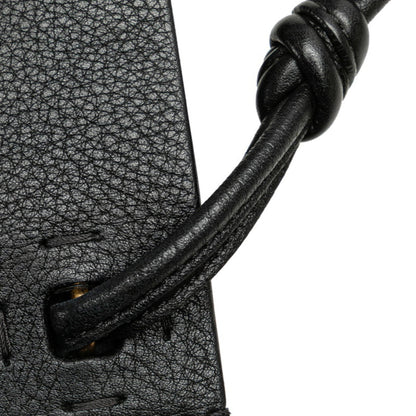 Studded Shoulder Bag In Black Leather