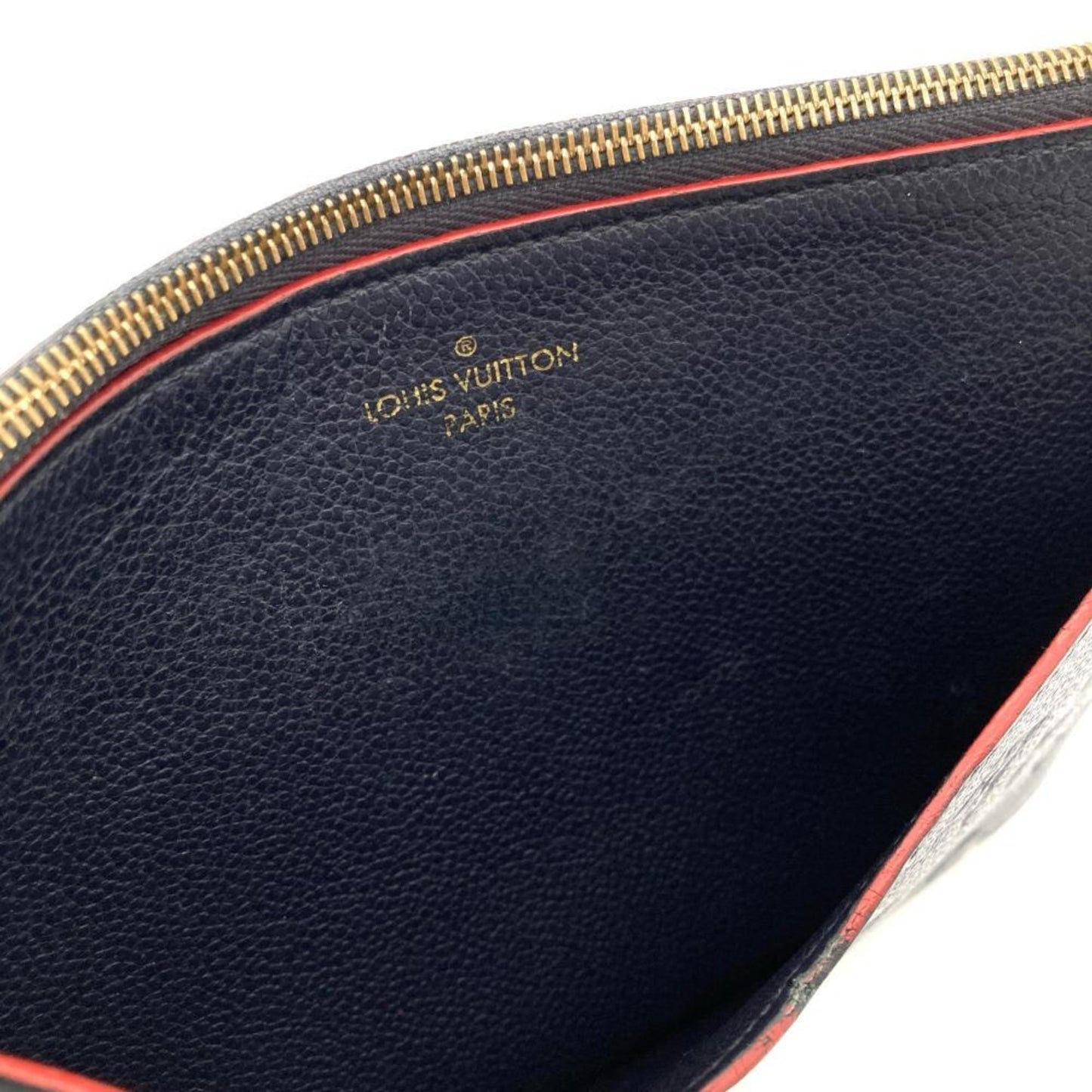 Louis Vuitton Louis Vuitton Pochette Melanie Mm Clutch Bag Monogram Empreinte M68706 Navy Tn4189