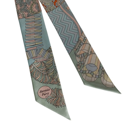 Hermes "De L'Ombrelle Aux Duels" Silk Twilly Scarf/Muffler