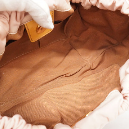 Salvatore Ferragamo Vara Nylon Enamel Handbag In Pink And Beige For Women