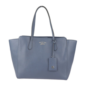 Gucci Swing Tote Bag 354397 Leather Navy Shoulder Large
